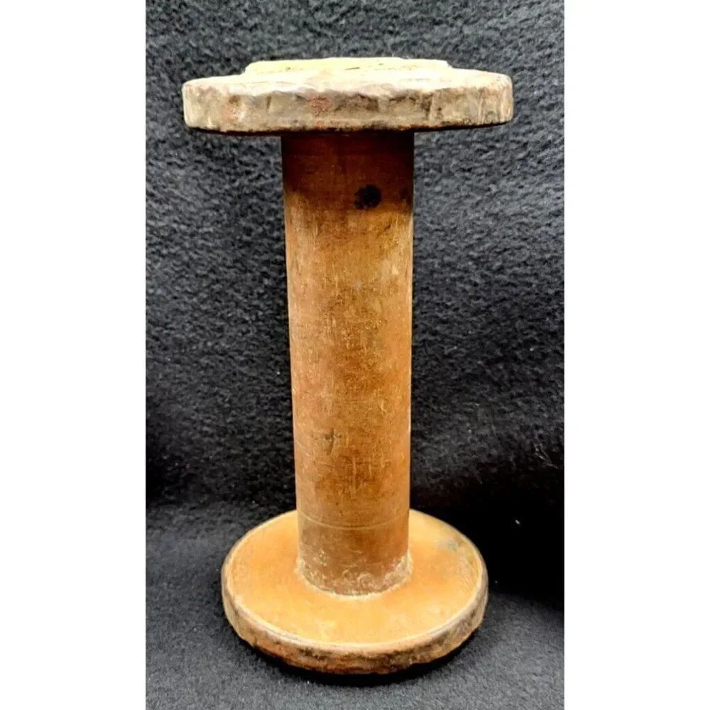 Vintage Industrial Textile Large 7" Wooden Spool Bobbin Sewing Craft Notion DIY